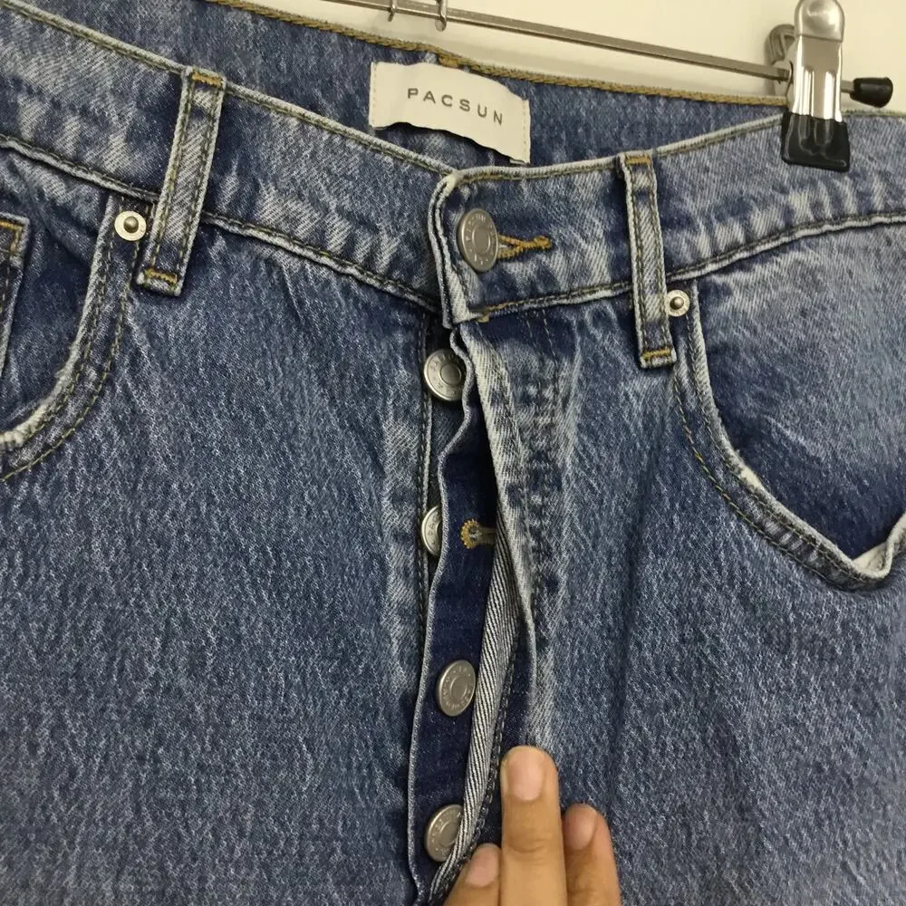 PACSUN Stretch Dad Cotton Button Fly Jeans Sz 29